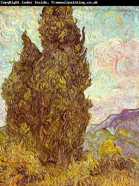 Vincent Van Gogh Two Cypresses